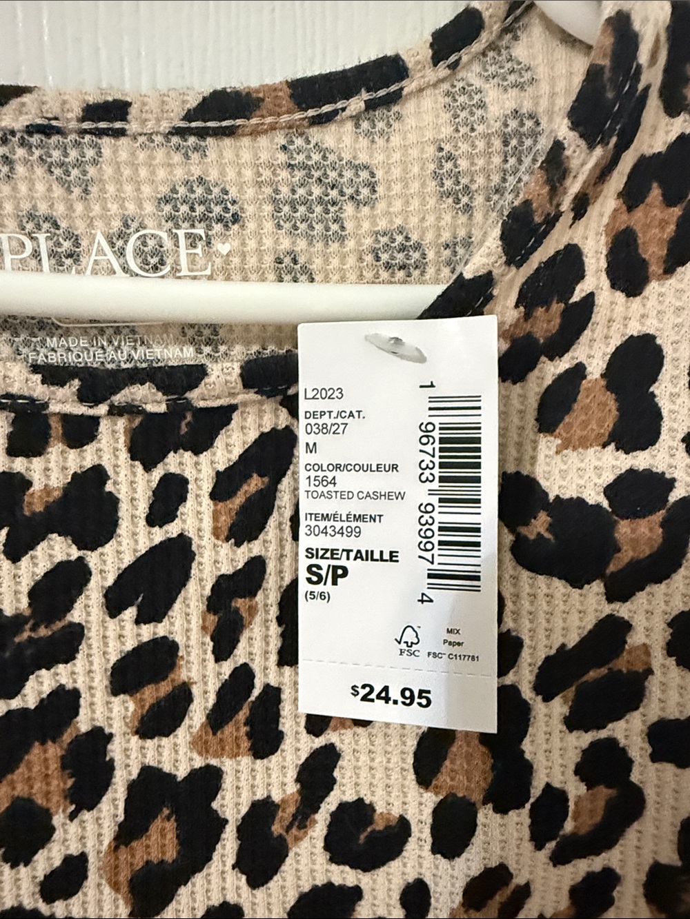 The Children's Place Beige and Black Leopard Print Long Sleeve Dress - Picture 4 of 4